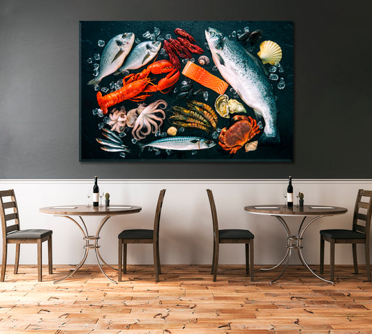 Fresh Fish and Seafood Canvas Print-Canvas Print-CetArt-1 Panel-24x16 inches-CetArt
