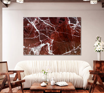 Dark Red Marble Canvas Print-Canvas Print-CetArt-1 Panel-24x16 inches-CetArt