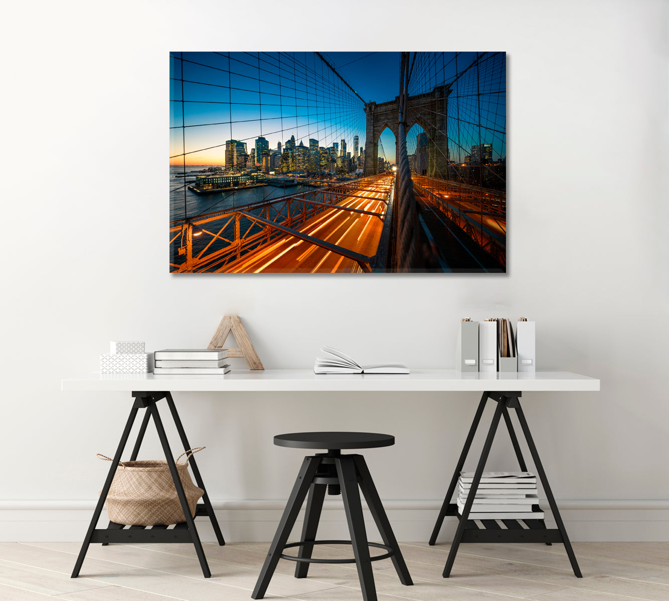 Brooklyn Bridge New York USA Canvas Print-Canvas Print-CetArt-1 Panel-24x16 inches-CetArt