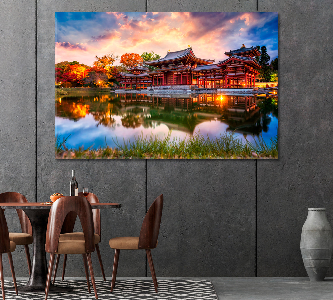 Byodo-in Buddhist Temple in Uji Japan Canvas Print-Canvas Print-CetArt-1 Panel-24x16 inches-CetArt