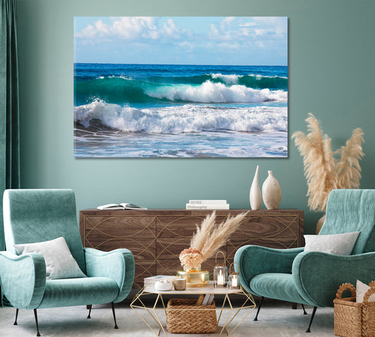 Ocean Waves Canvas Print-Canvas Print-CetArt-1 Panel-24x16 inches-CetArt
