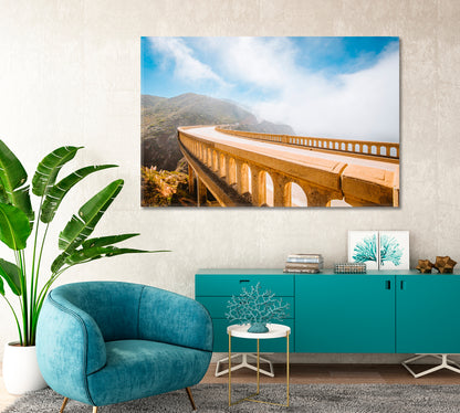 Historic Bixby Creek Bridge California USA Canvas Print-Canvas Print-CetArt-1 Panel-24x16 inches-CetArt