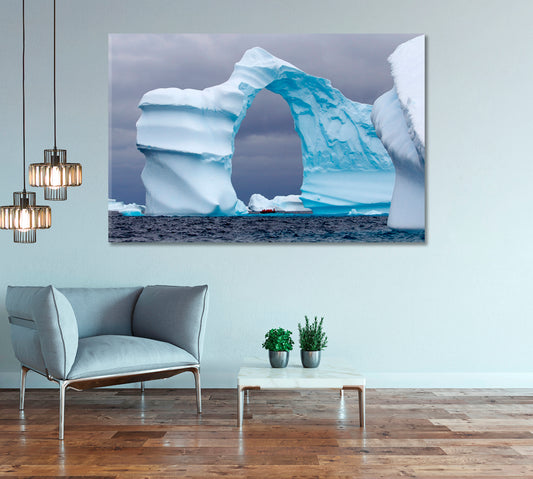 Huge Arch Shaped Iceberg Canvas Print-Canvas Print-CetArt-1 Panel-24x16 inches-CetArt