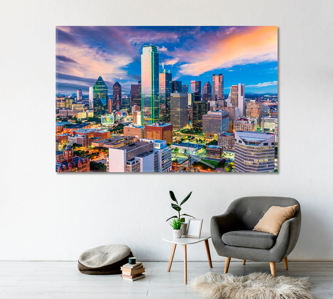 Dallas Skyline USA Canvas Print-Canvas Print-CetArt-1 Panel-24x16 inches-CetArt