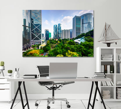 Hong Kong Skyscrapers China Canvas Print-Canvas Print-CetArt-1 Panel-24x16 inches-CetArt