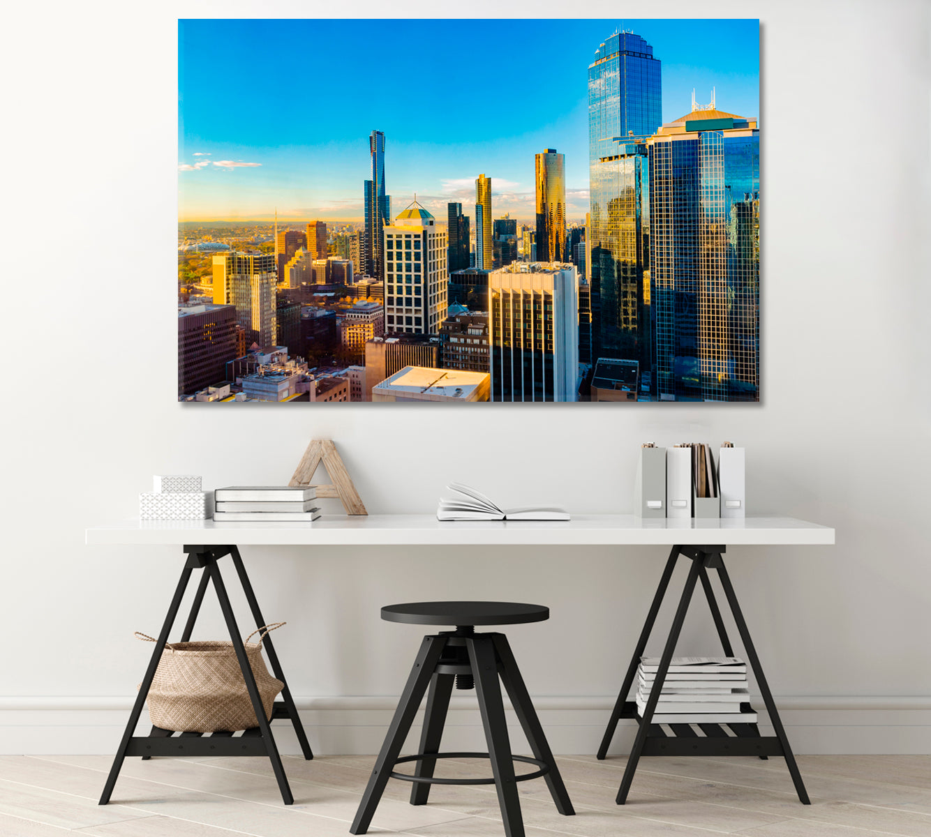 Sunrise over Melbourne Australia Canvas Print-Canvas Print-CetArt-1 Panel-24x16 inches-CetArt