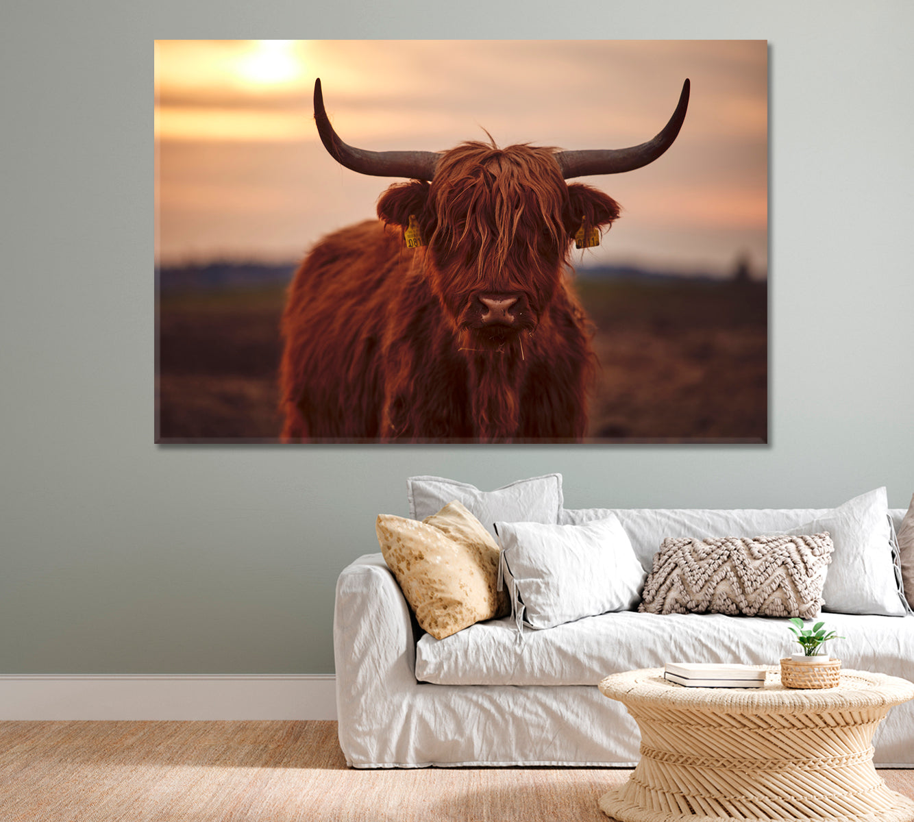 Scottish Highland Cattle Canvas Print-Canvas Print-CetArt-1 Panel-24x16 inches-CetArt