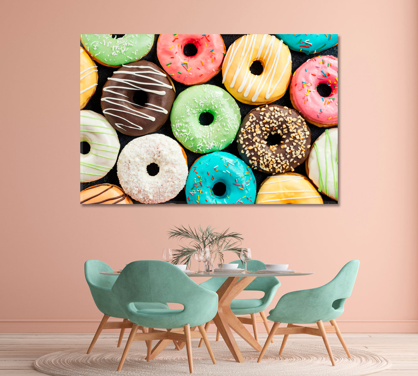 Colorful Donuts Canvas Print-Canvas Print-CetArt-1 Panel-24x16 inches-CetArt