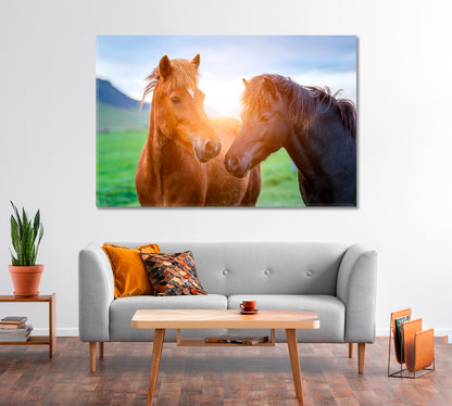 Icelandic Horses Canvas Print-Canvas Print-CetArt-1 Panel-24x16 inches-CetArt