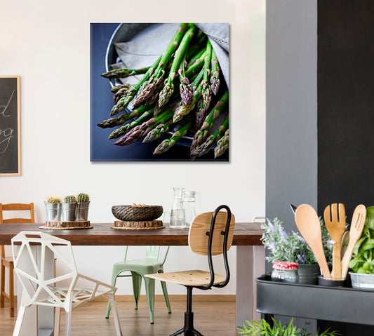 Green Asparagus Canvas Print-Canvas Print-CetArt-1 panel-12x12 inches-CetArt