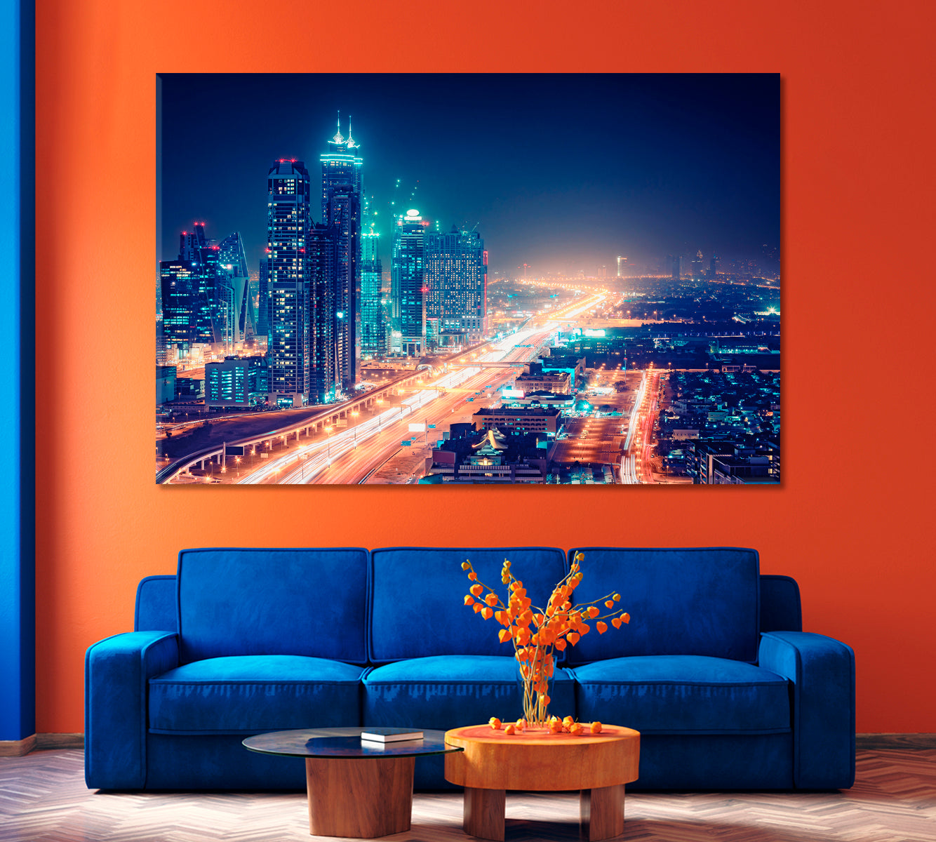 Breathtaking Night View of Modern Buildings Dubai Canvas Print-Canvas Print-CetArt-1 Panel-24x16 inches-CetArt