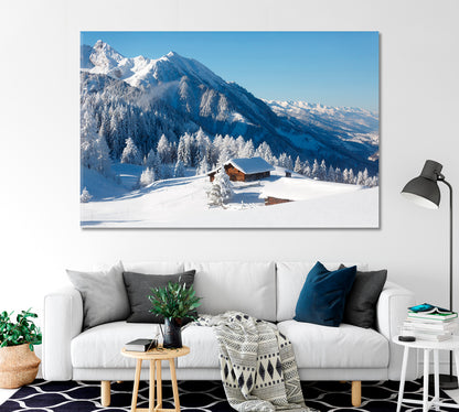 Picturesque Mountain Landscape with Lake Schlegeis Austria Canvas Print-Canvas Print-CetArt-1 Panel-24x16 inches-CetArt