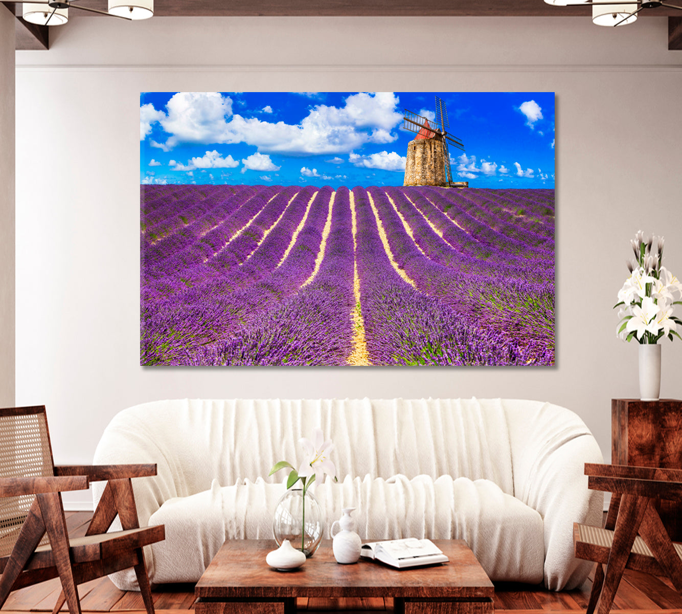 Blooming Lavender Fields Provence France Canvas Print-CetArt-1 Panel-24x16 inches-CetArt