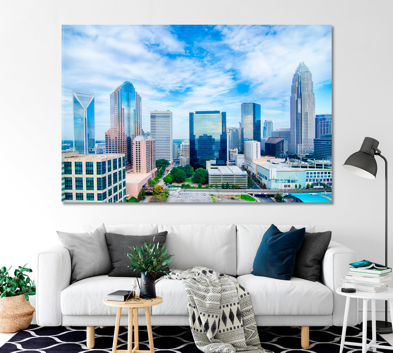 Skyscrapers Charlotte North Carolina USA Canvas Print-Canvas Print-CetArt-1 Panel-24x16 inches-CetArt