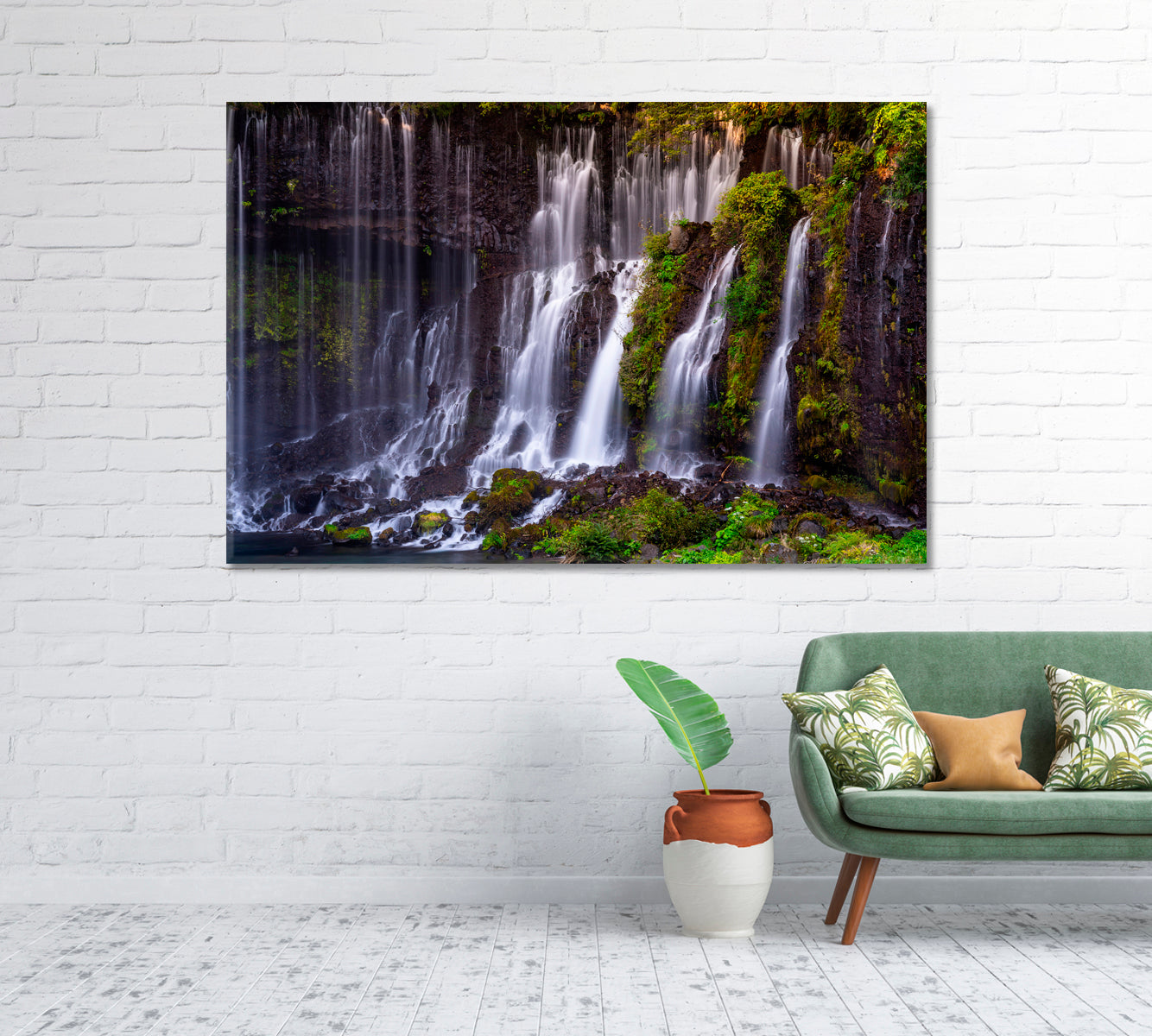 Shira-Ito Waterfall Japan Canvas Print-Canvas Print-CetArt-1 Panel-24x16 inches-CetArt