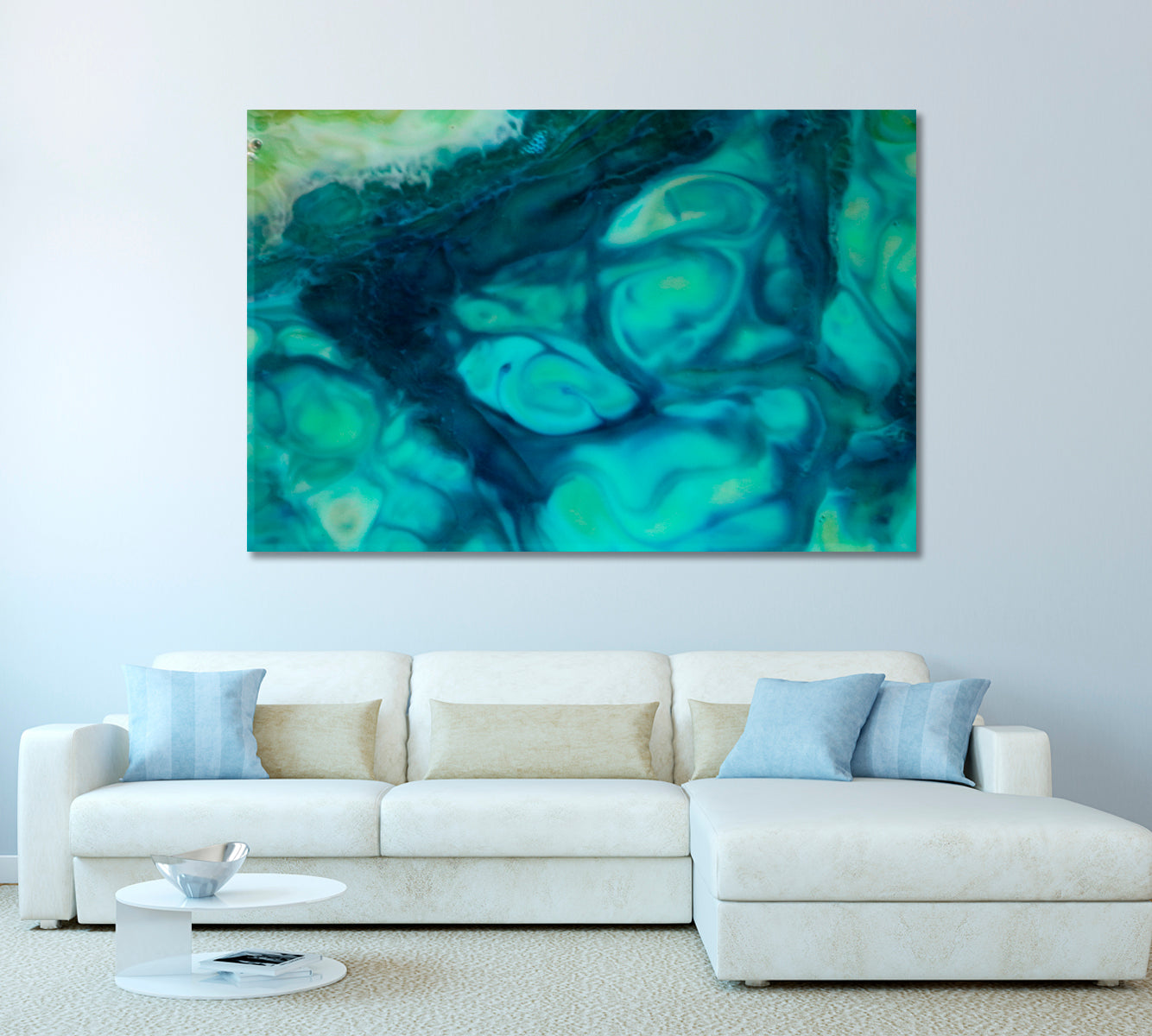 Deep Blue Abstract Fantasy Swirls and Bubbles Canvas Print-Canvas Print-CetArt-1 Panel-24x16 inches-CetArt