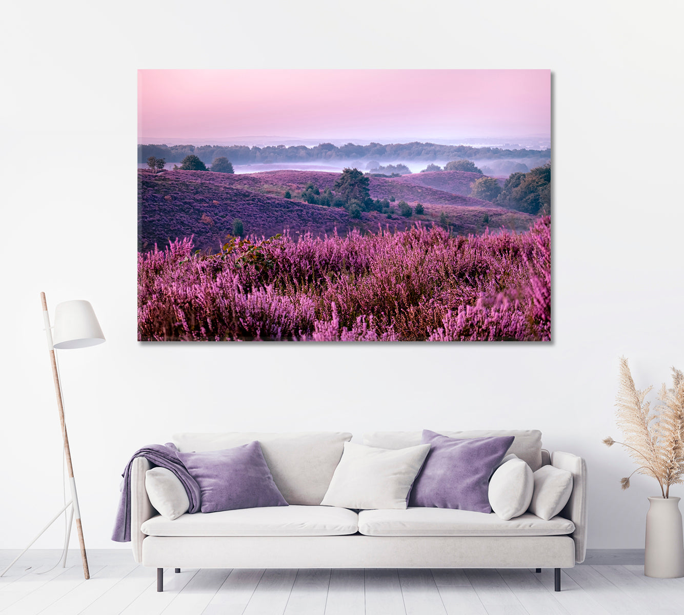 Blooming Heather Fields in Posbank National Park Canvas Print-Canvas Print-CetArt-1 Panel-24x16 inches-CetArt