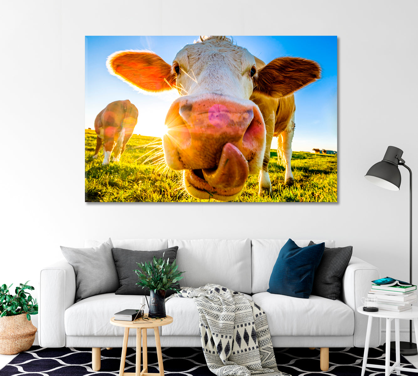 Cute Cow Canvas Print-Canvas Print-CetArt-1 Panel-24x16 inches-CetArt