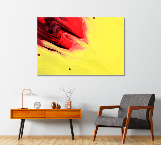 Bright Yellow Red Abstract Pattern Canvas Print-Canvas Print-CetArt-1 Panel-24x16 inches-CetArt