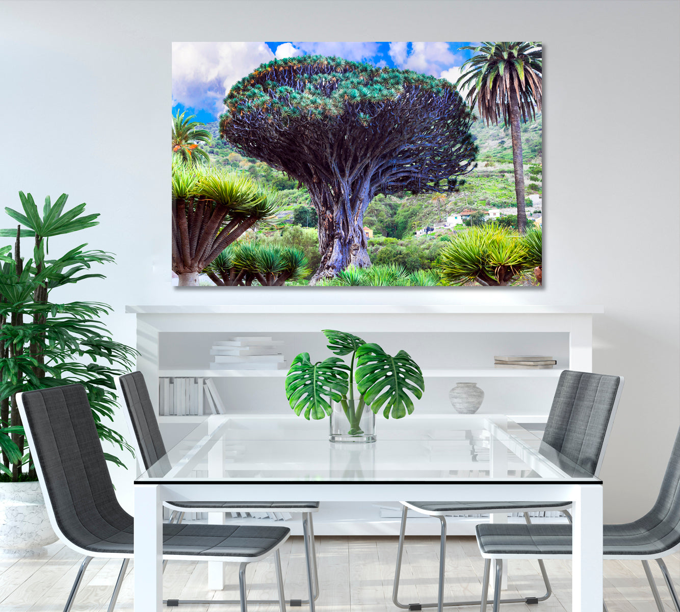 Dragon Tree Canary Island Tenerife Canvas Print-Canvas Print-CetArt-1 Panel-24x16 inches-CetArt