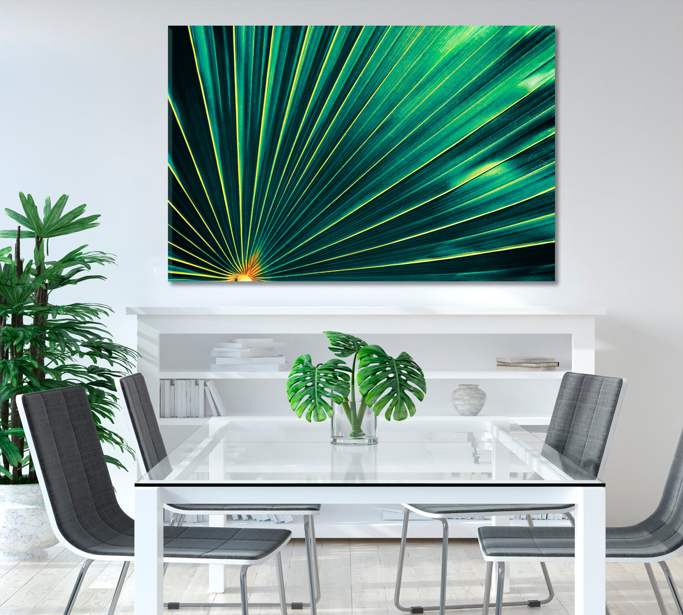 Tropical Palm Leaves Canvas Print-Canvas Print-CetArt-1 Panel-24x16 inches-CetArt