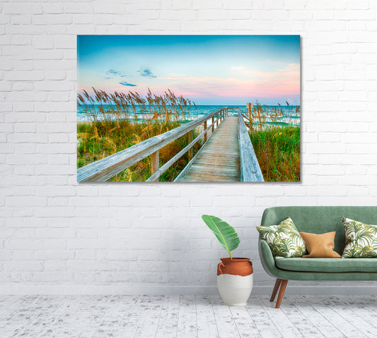 Sea Landscape Kure Beach North Carolina Canvas Print-Canvas Print-CetArt-1 Panel-24x16 inches-CetArt