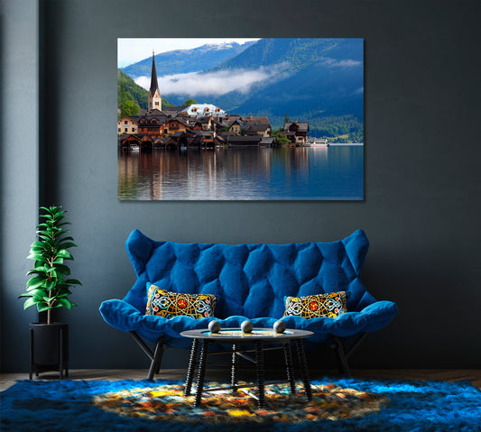 Hallstatt Lakeside Town Austria Canvas Print-Canvas Print-CetArt-1 Panel-24x16 inches-CetArt