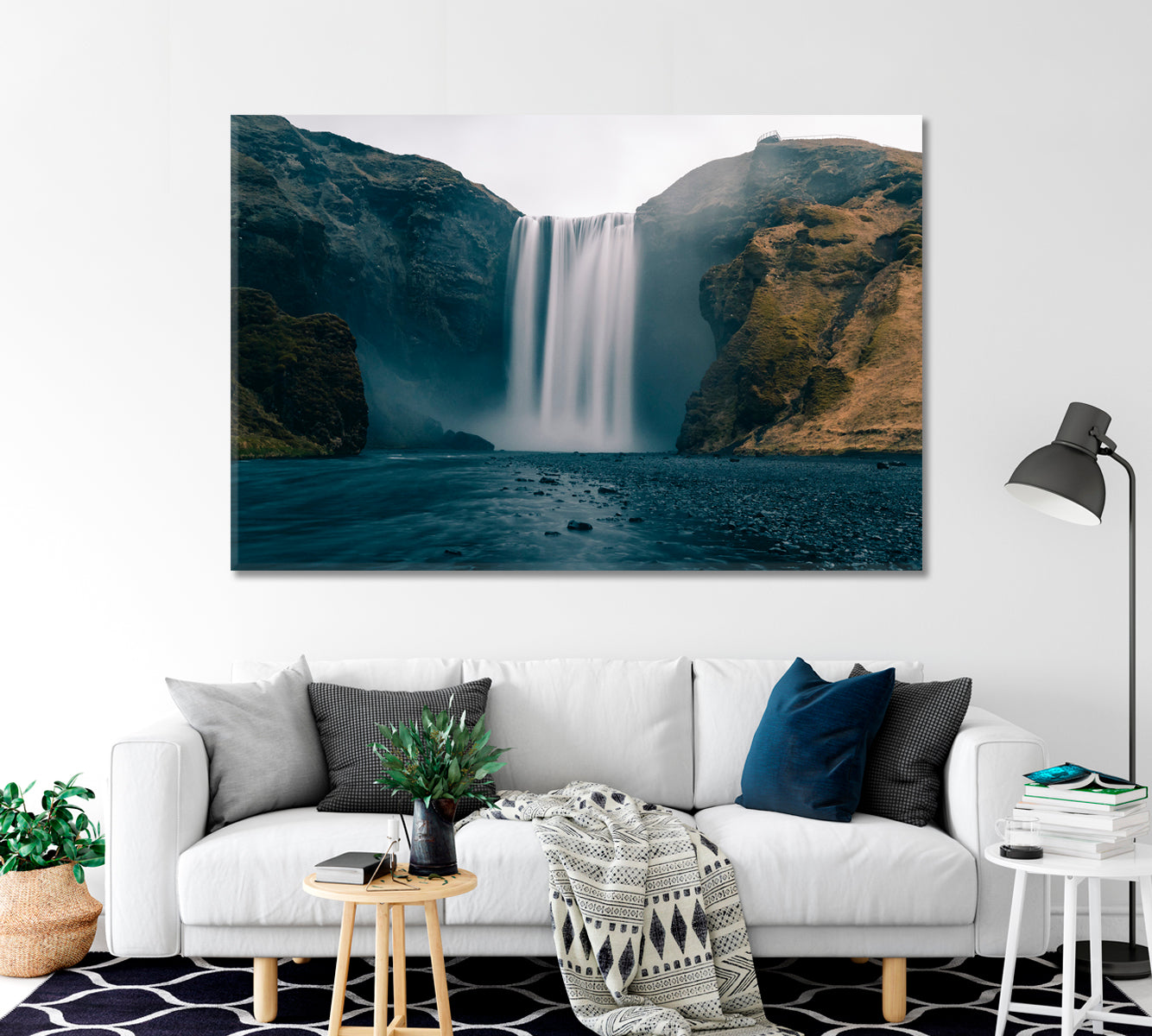 Icelandic Skogafoss Waterfal Canvas Print-Canvas Print-CetArt-1 Panel-24x16 inches-CetArt