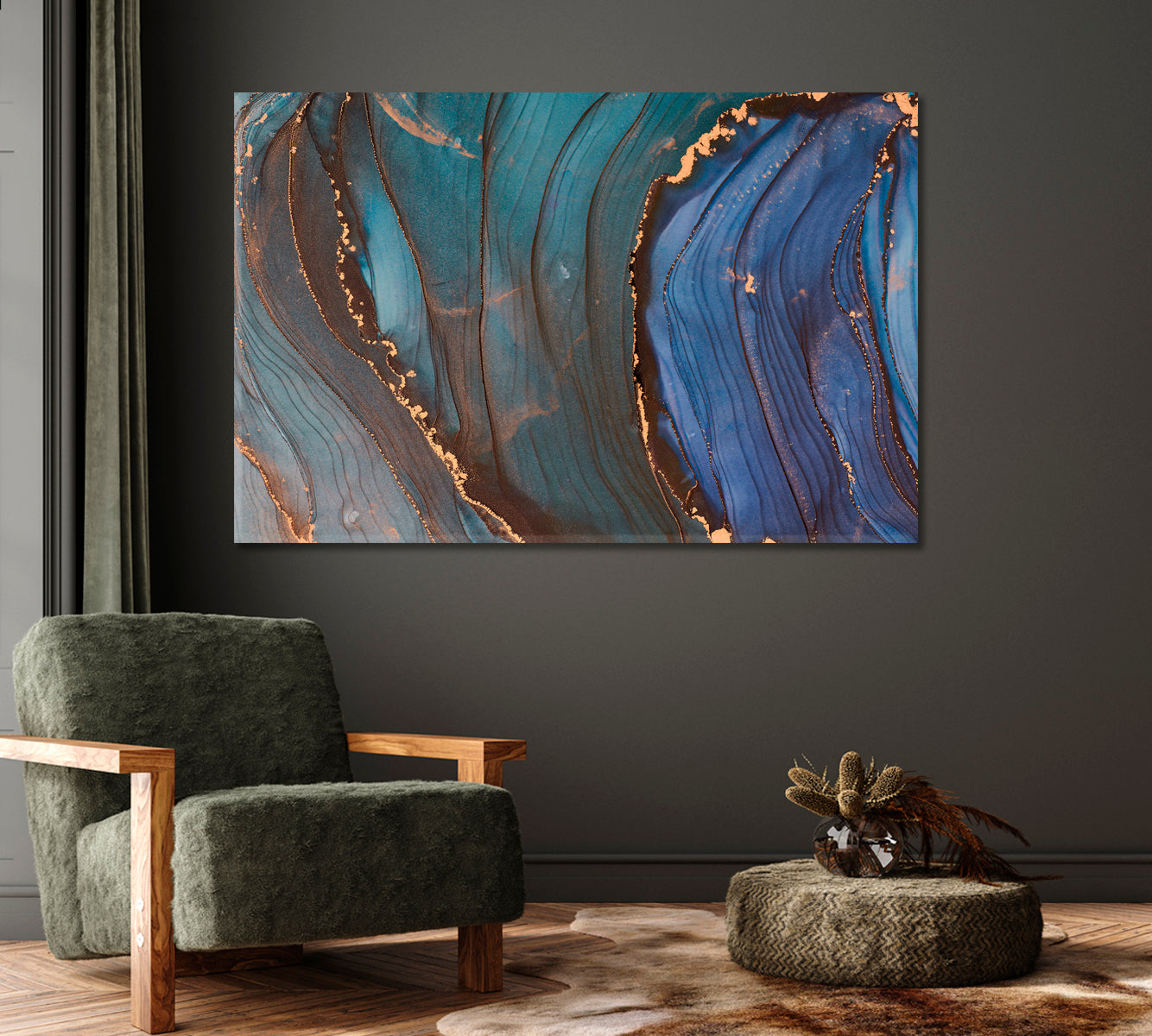 Natural Luxury Abstract Fluid Marble Canvas Print-Canvas Print-CetArt-1 Panel-24x16 inches-CetArt