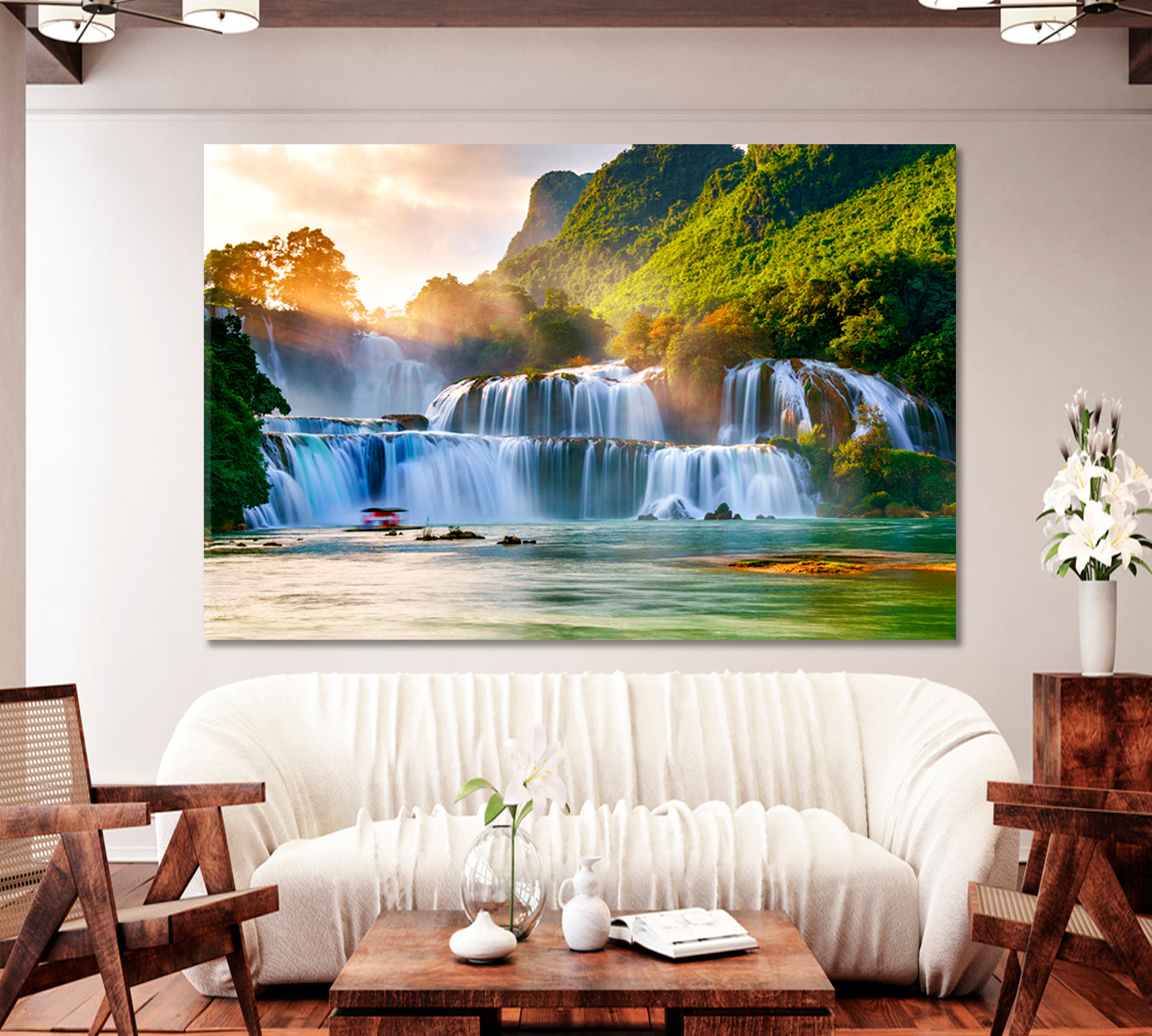 Ban Gioc Water Falls Vietnam Canvas Print-Canvas Print-CetArt-1 Panel-24x16 inches-CetArt