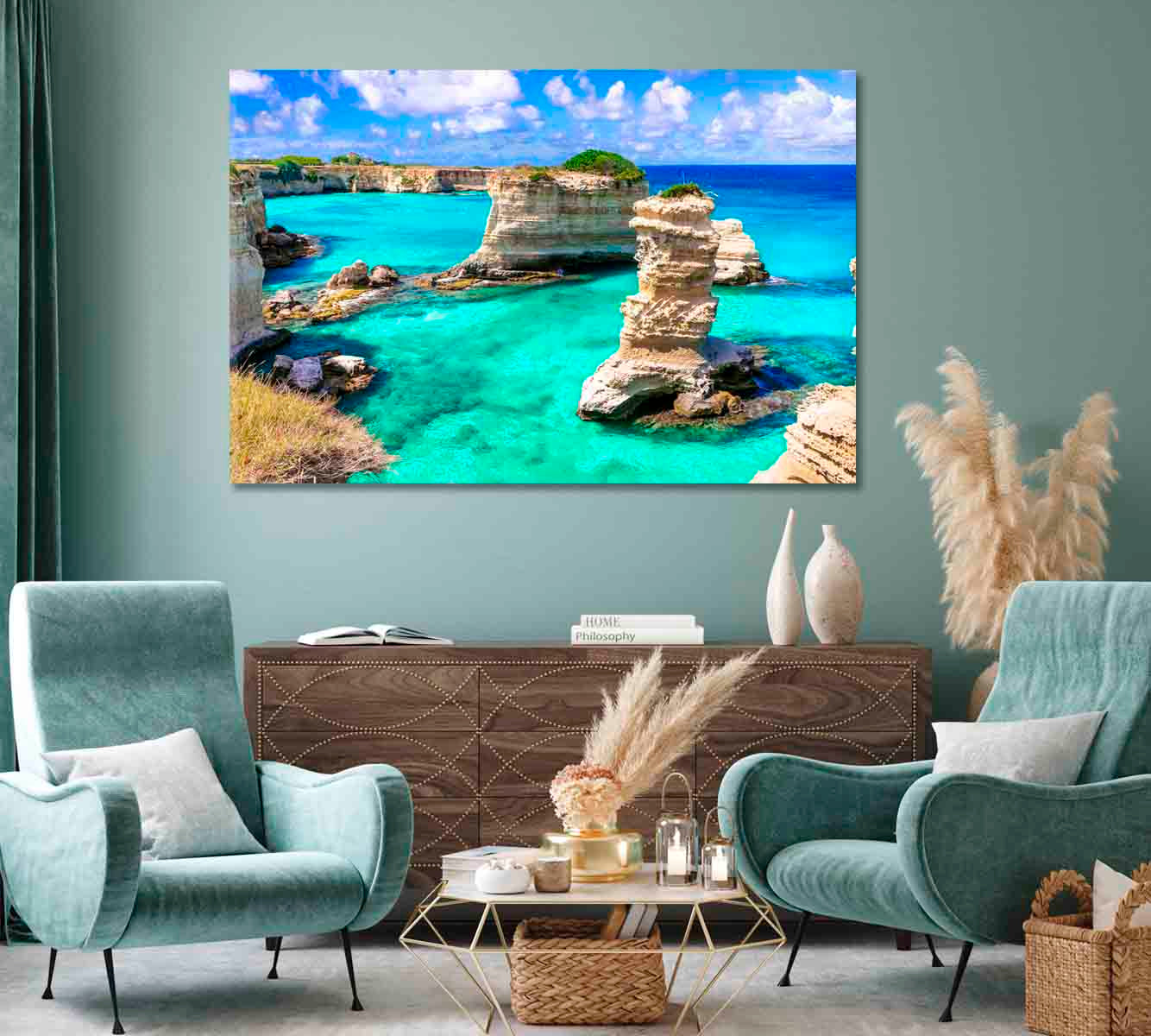 Torre di Sant Andrea Beach Apulia Italy Canvas Print-Canvas Print-CetArt-1 Panel-24x16 inches-CetArt