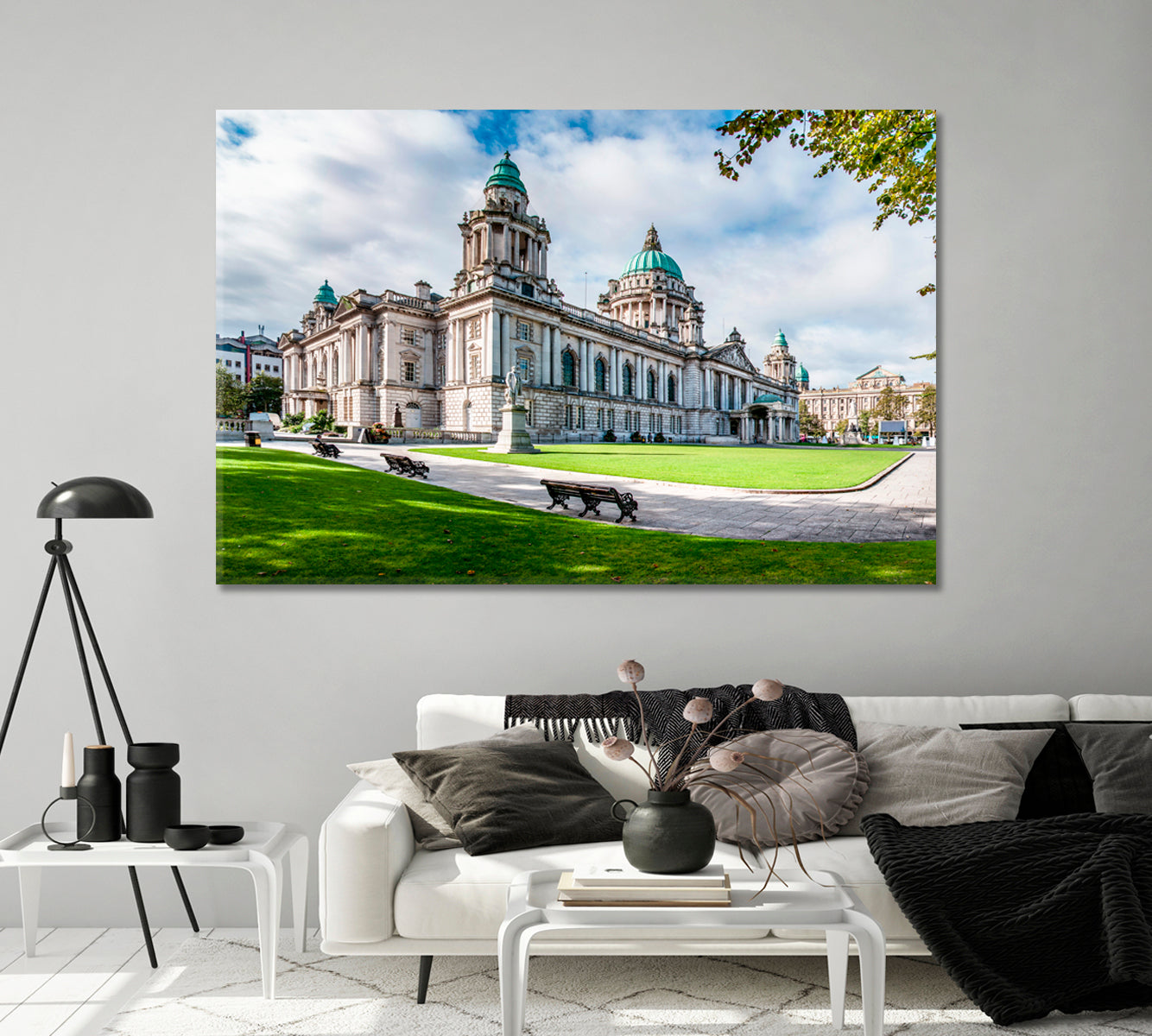 Belfast City Hall in Northern Ireland UK Canvas Print-Canvas Print-CetArt-1 Panel-24x16 inches-CetArt