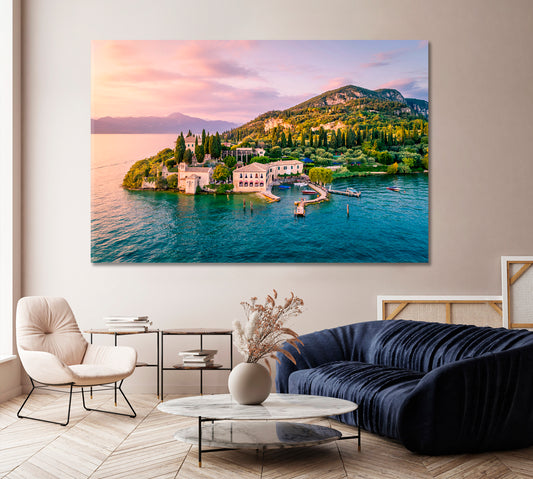 Sirmione Peninsula on Lake Garda Italy Canvas Print-Canvas Print-CetArt-1 Panel-24x16 inches-CetArt