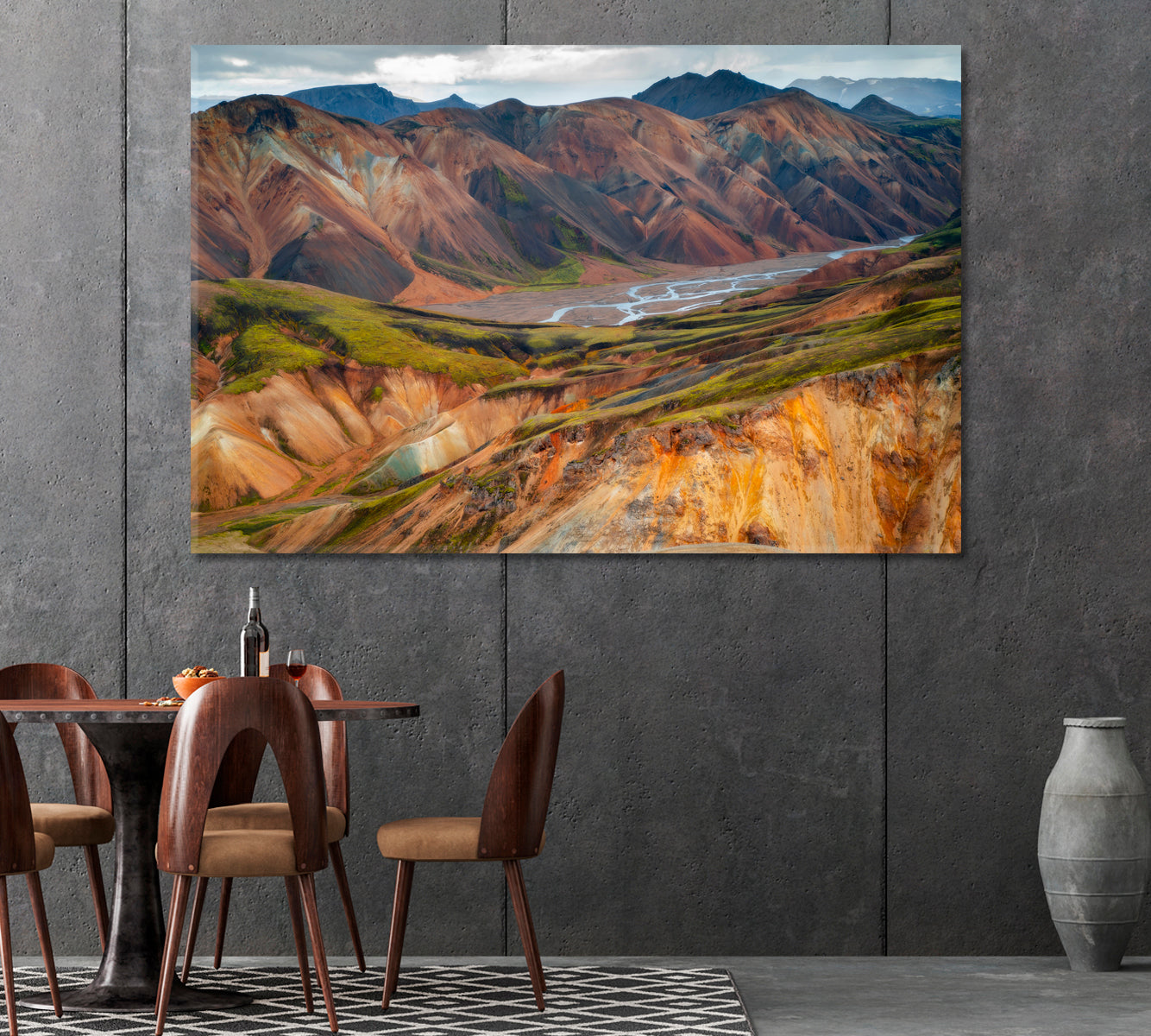 Colorful Mountains in Fjallabak Nature Reserve South Iceland Canvas Print-Canvas Print-CetArt-1 Panel-24x16 inches-CetArt