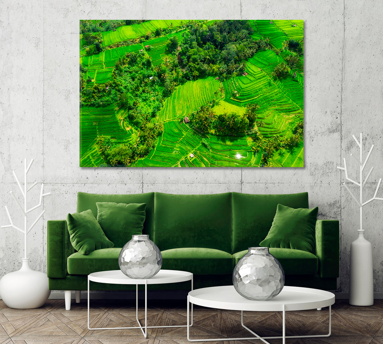 Rice Terraces Bali Indonesia Canvas Print-Canvas Print-CetArt-1 Panel-24x16 inches-CetArt