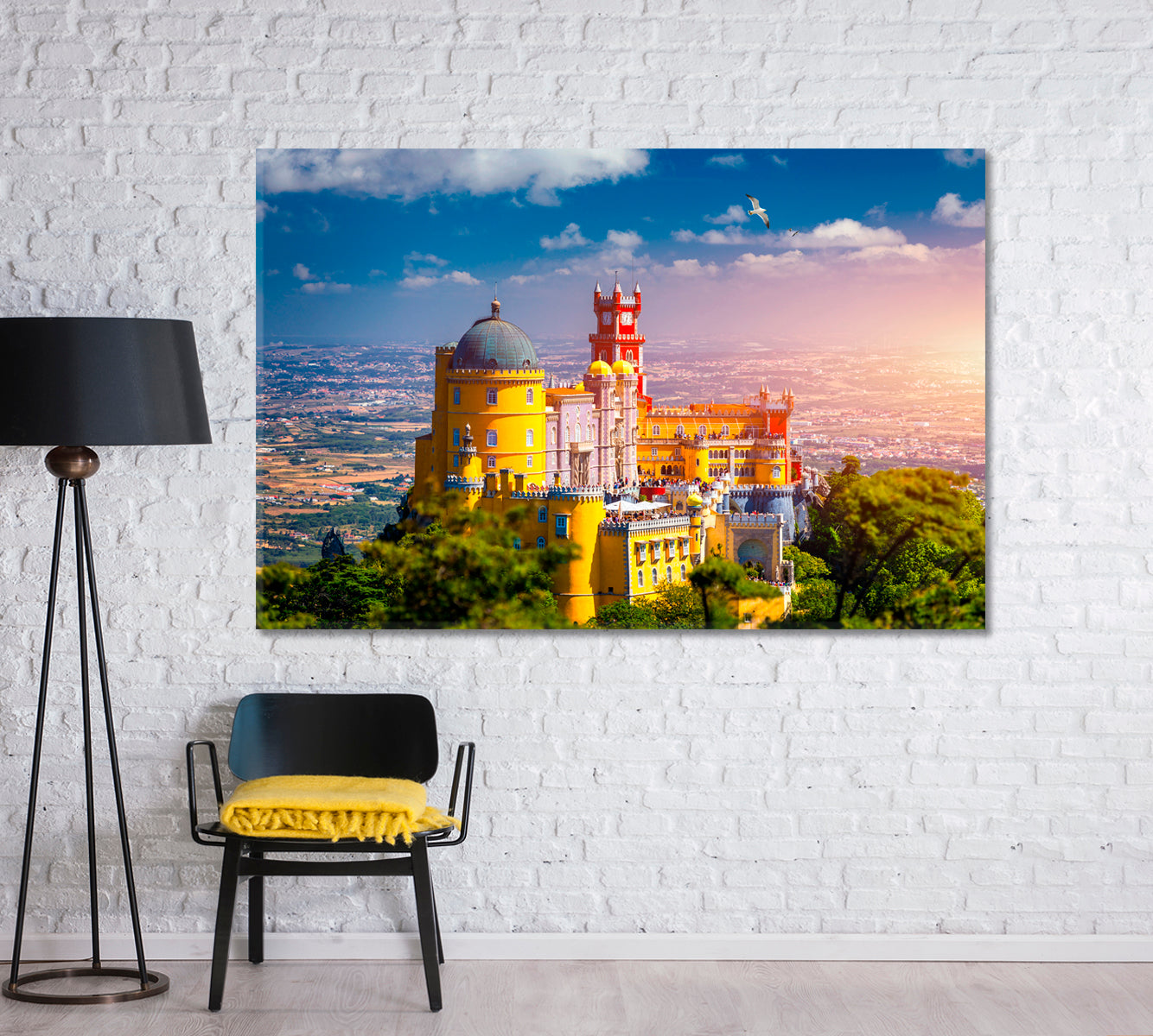 Panoramic View of Pena Palace Portugal Canvas Print-Canvas Print-CetArt-1 Panel-24x16 inches-CetArt