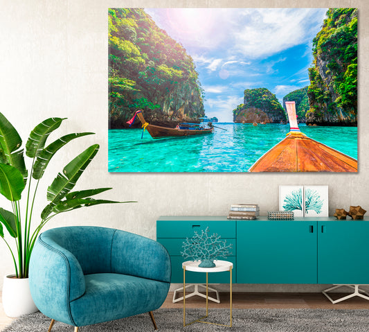 View of Loh Samah Bay Phi Phi Island Thailand Canvas Print-Canvas Print-CetArt-1 Panel-24x16 inches-CetArt