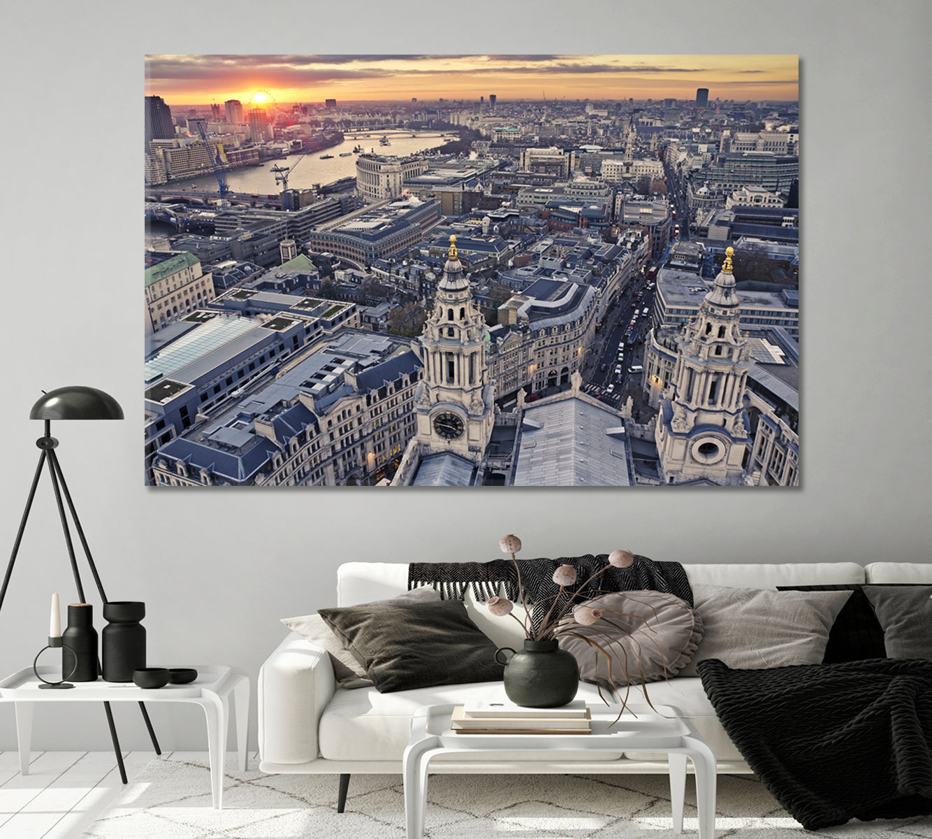 London at Dusk View of St Paul's Cathedral Canvas Print-Canvas Print-CetArt-1 Panel-24x16 inches-CetArt
