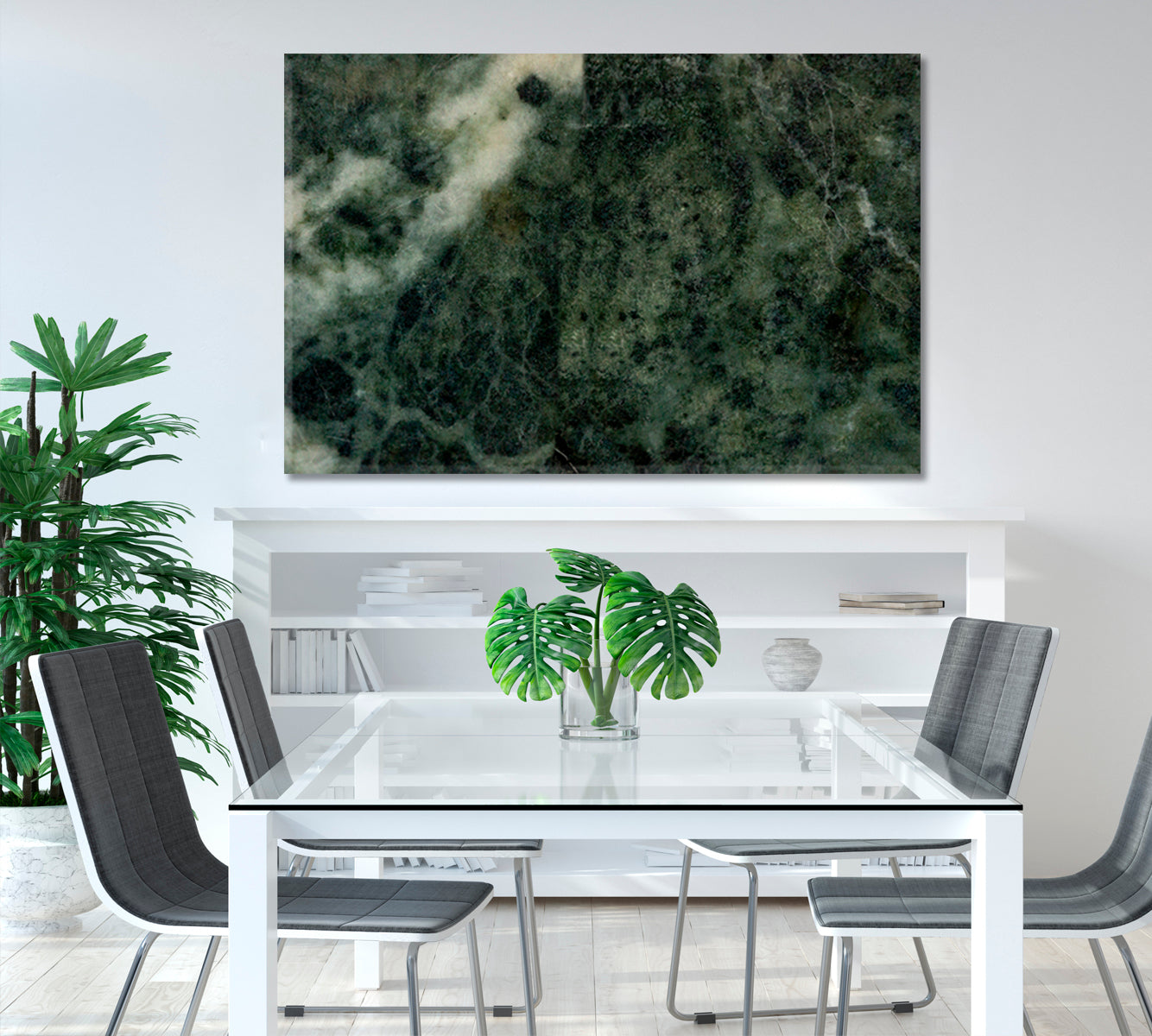 Dark Green Malachite Marble Canvas Print-Canvas Print-CetArt-1 Panel-24x16 inches-CetArt