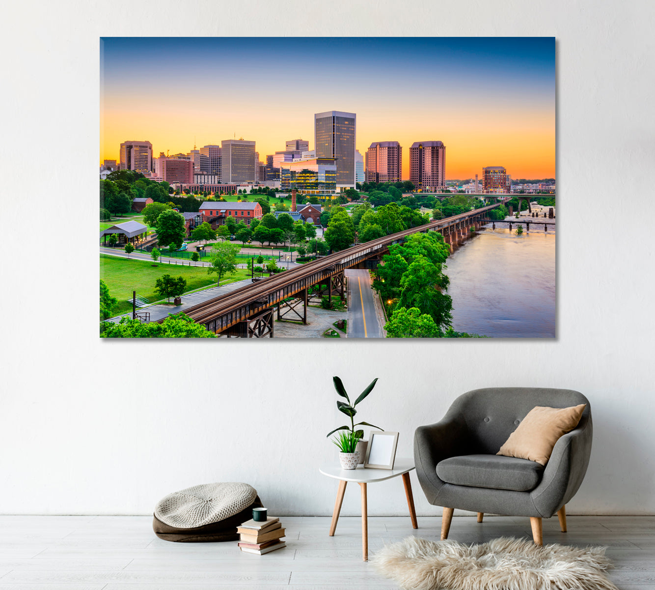 Skyscrapers of Richmond Virginia USA Canvas Print-Canvas Print-CetArt-1 Panel-24x16 inches-CetArt