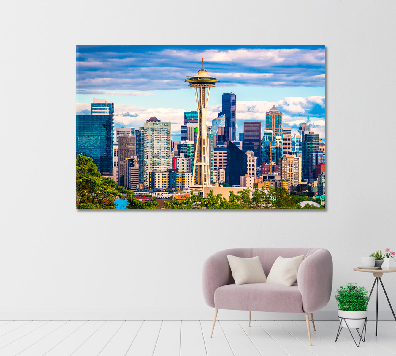 Space Needle Tower in Seattle Washington State USA Canvas Print-Canvas Print-CetArt-1 Panel-24x16 inches-CetArt
