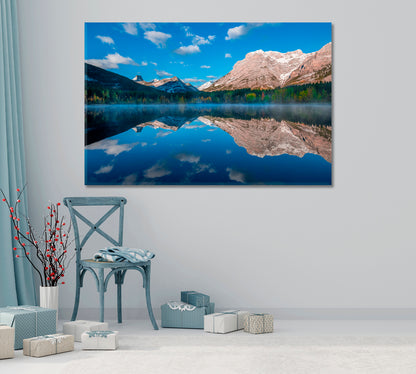 Mountain Reflection at Wedge Pond Kananaskis Alberta Canada Canvas Print-Canvas Print-CetArt-1 Panel-24x16 inches-CetArt