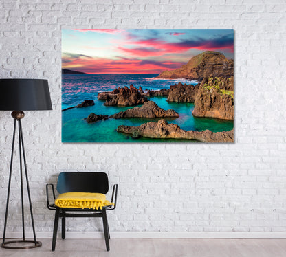 Coast of Madeira Island at Sunset Portugal Canvas Print-Canvas Print-CetArt-1 Panel-24x16 inches-CetArt