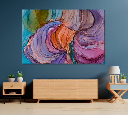 Natural Luxury Abstract Fluid Art Waves and Swirls Canvas Print-Canvas Print-CetArt-1 Panel-24x16 inches-CetArt