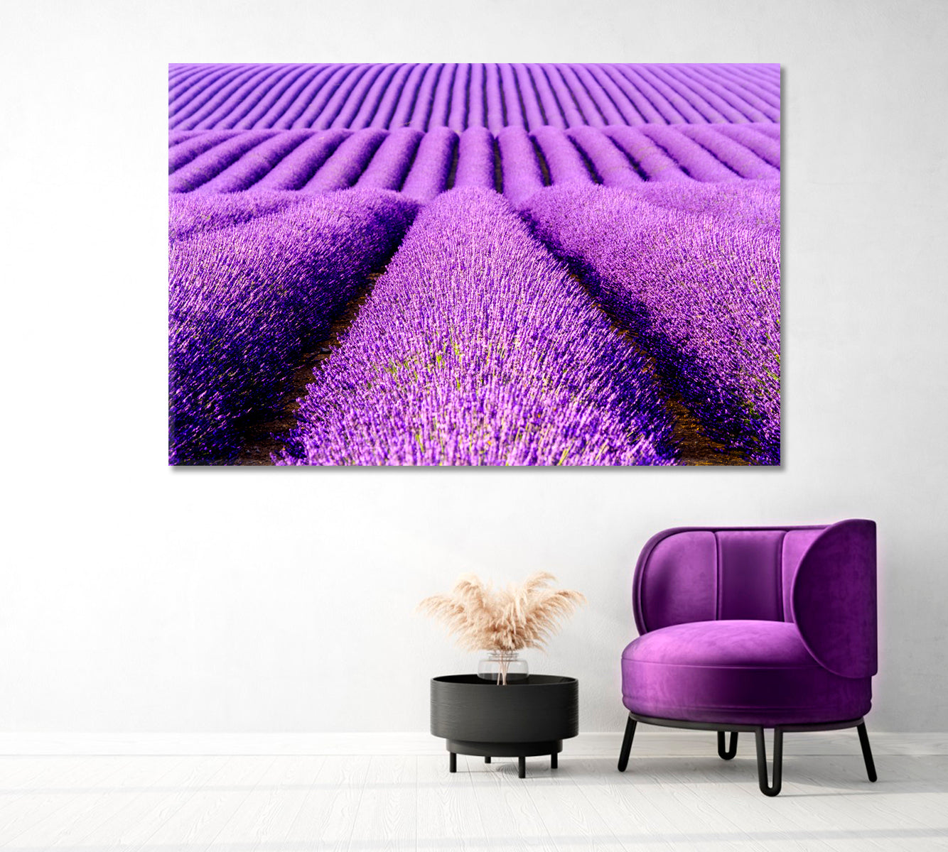 Endless Lavender Field Provence France Canvas Print-Canvas Print-CetArt-1 Panel-24x16 inches-CetArt