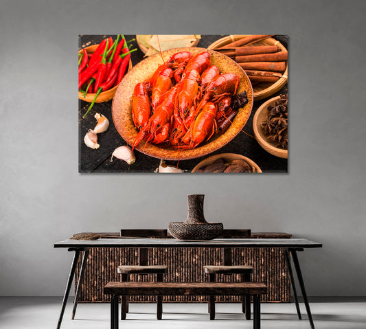 Red Boiled Crawfish Canvas Print-Canvas Print-CetArt-1 Panel-24x16 inches-CetArt