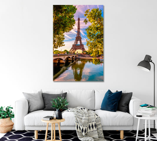 Eiffer Tower and Seine River Paris France Canvas Print-Canvas Print-CetArt-1 panel-16x24 inches-CetArt