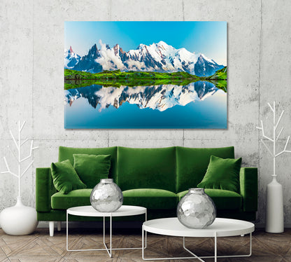 Lac Blanc Lake with Mont Blanc Chamonix France Canvas Print-Canvas Print-CetArt-1 Panel-24x16 inches-CetArt