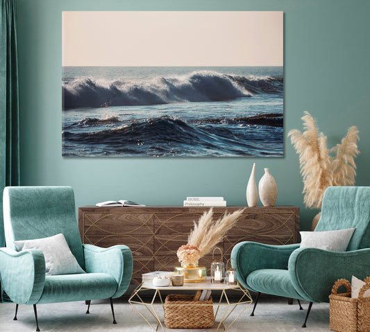 Sea Waves Canvas Print-Canvas Print-CetArt-1 Panel-24x16 inches-CetArt