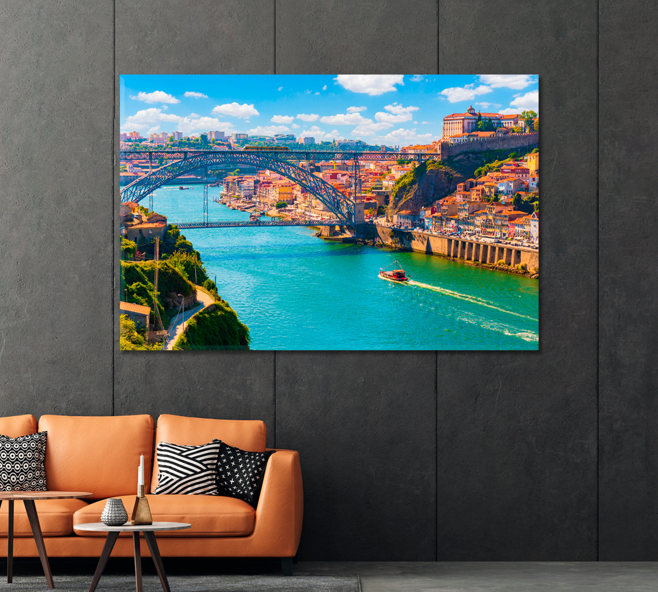 Porto Town on Douro River Portugal Canvas Print-Canvas Print-CetArt-1 Panel-24x16 inches-CetArt